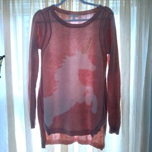 Lauren Conrad pink unicorn sweater